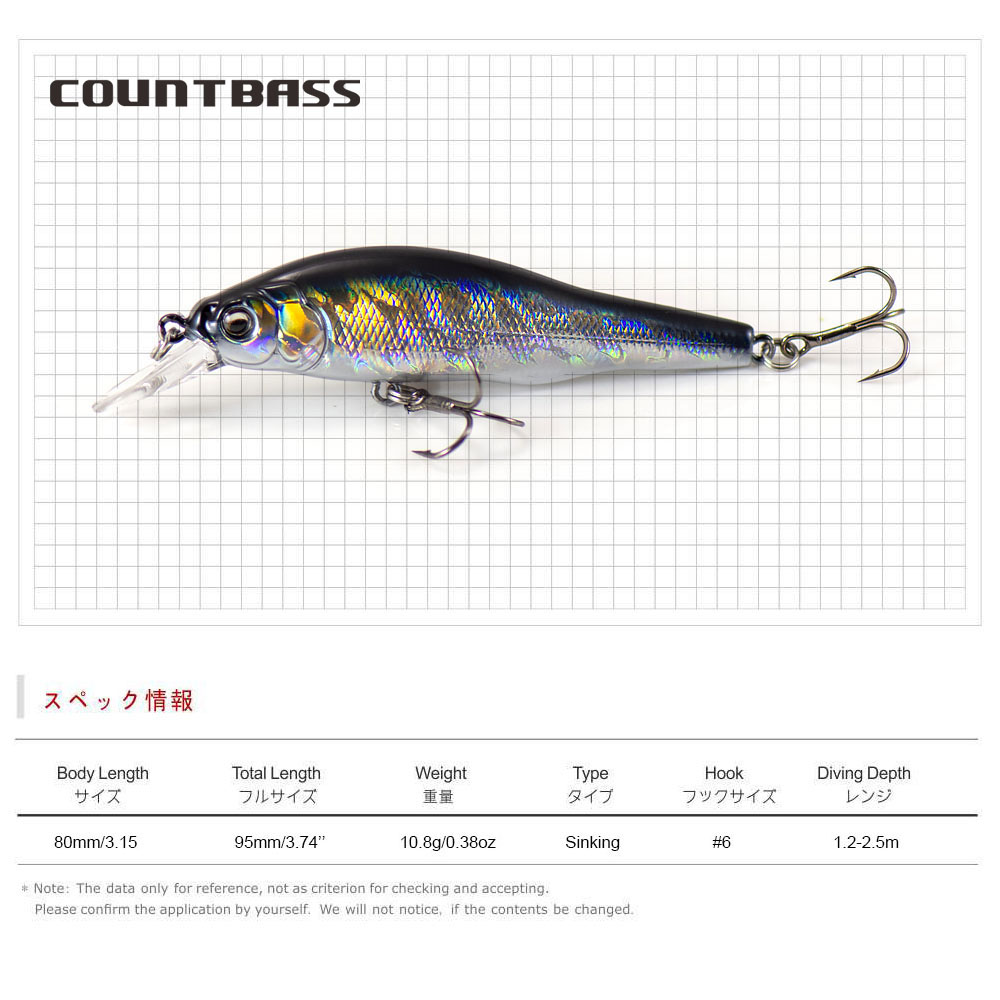 Countbass Zinkende Minnow 80mm - Fishing Lure Jerkbait recensie en prijs
